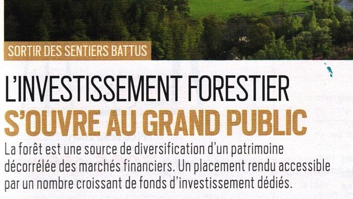 L'article d'Olivier BRUNET dans ParisMatch sur l'investissement forestier